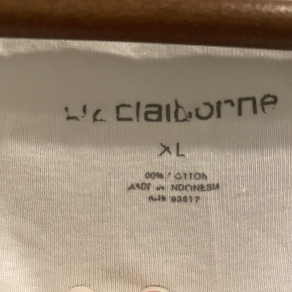 Bundle of Two Tops Women’s XL White Blue‎ Liz Claiborne Casual Capsule Classics - Picture 3 of 15